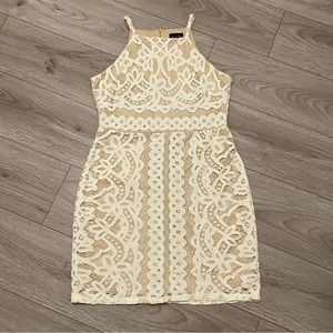 White/Beige Lace Dress